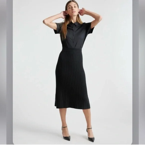 Quince Mongolian Cashmere Midi Skirt - Picture 4 of 13